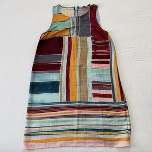 LOFT Sleeveless Multicolor Stripe Shift Dress
